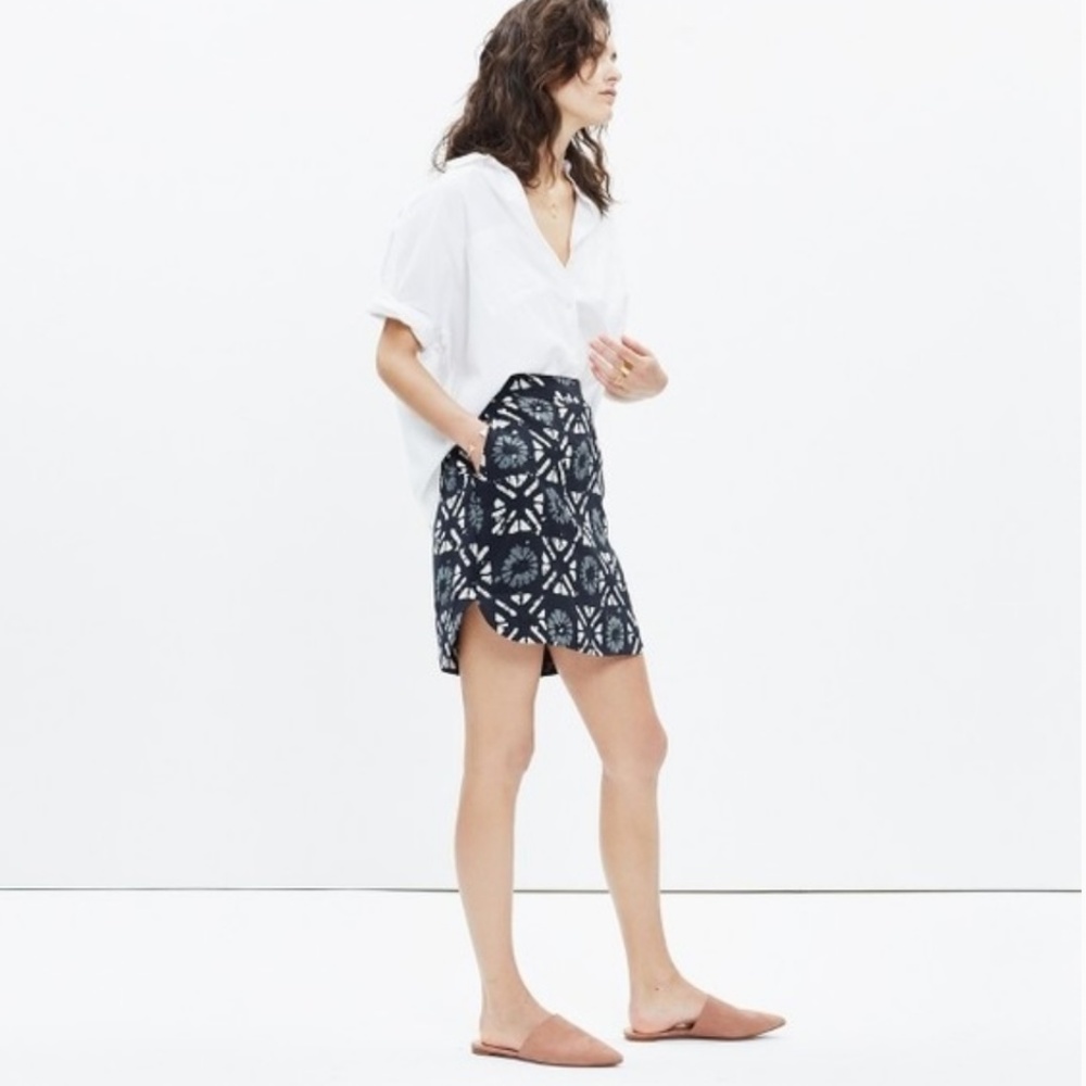 Madewell Distance Skirt in Batik Grid XXS